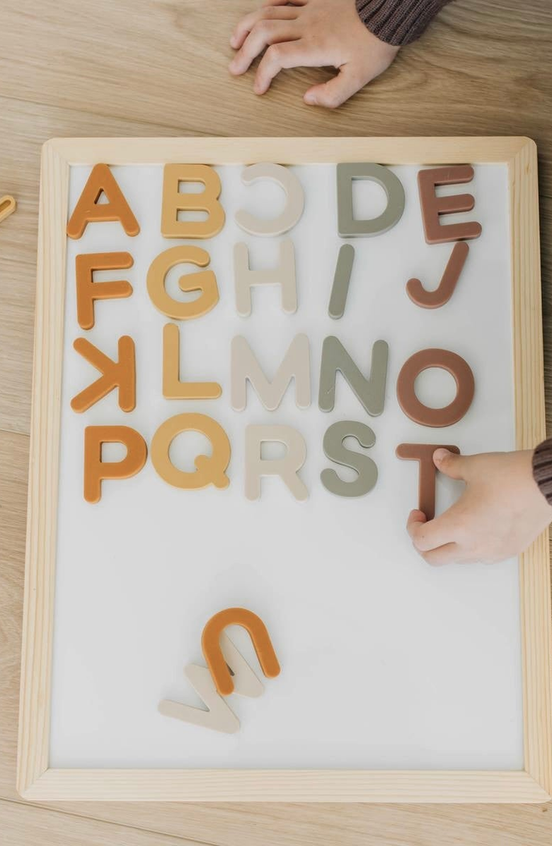 BROOKLYN NEUTRAL Alphabet Magnetic Letters and Whiteboard Set, Alternate, color, Neutral