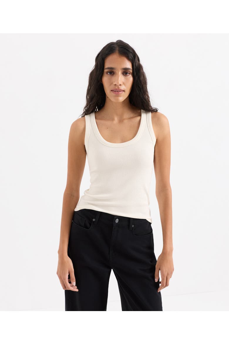 Perfect Rib Scoop Neck Tank Made With Organic Cotton, Main, color, Soft Ivory