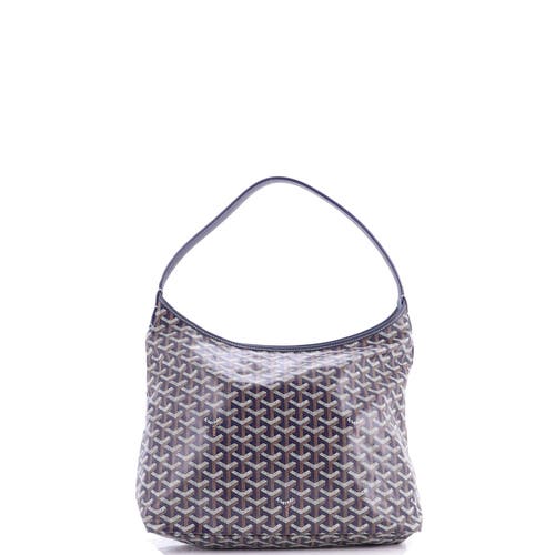 Pre-owned Goyard Goyard Boheme Hobo Coated Canvas In Blue