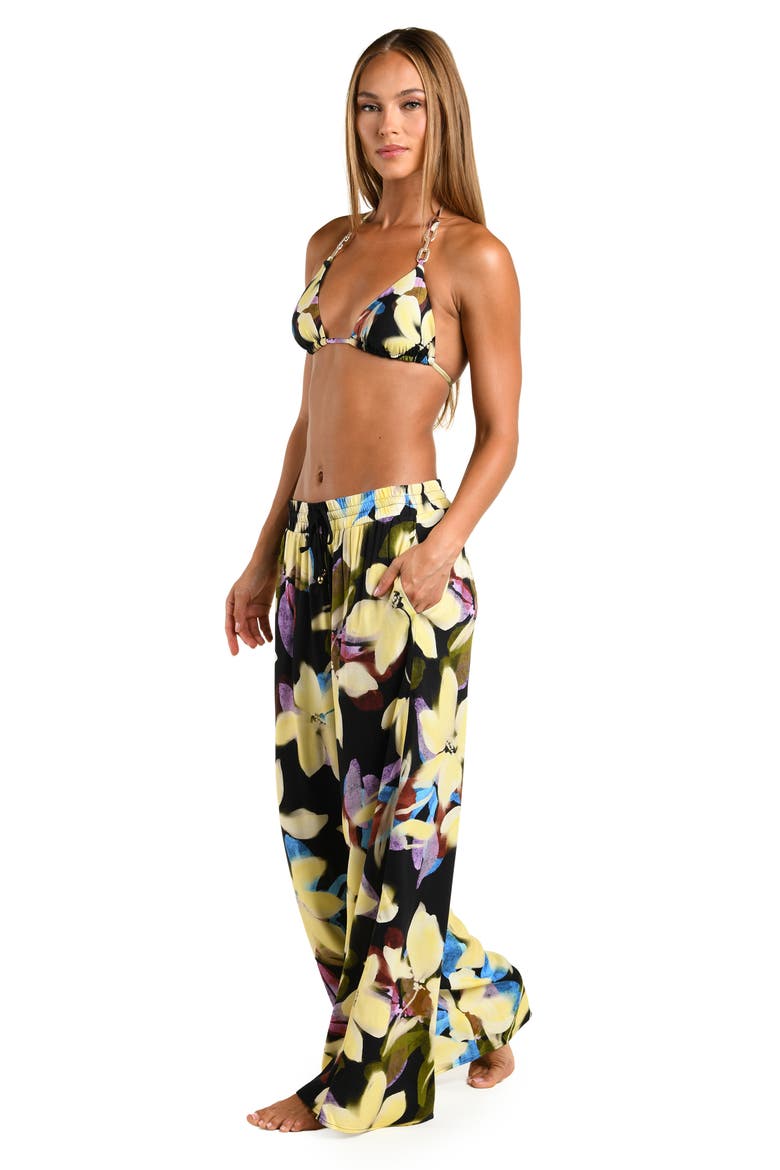 Afterglow Wide Leg Cover-Up Pants, Alternate, color, BLACK MULTI