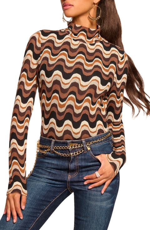 Prudence Swirl Mock Neck Top