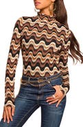 Ramy Brook Prudence Swirl Mock Neck Top