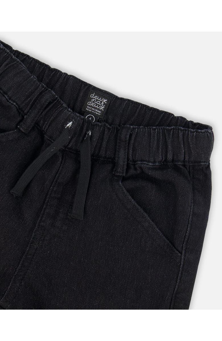 Deux par Deux Little Boy's French Terry Jogger Pants Black Denim, Alternate, color, 