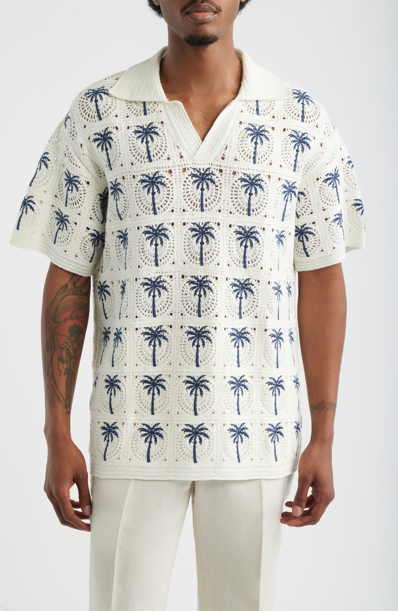 MAVRANS Palm Beach Crochet Polo, Main, color, 