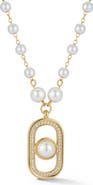 CHLOE AND MADISON Faux Pearl Pendant Necklace