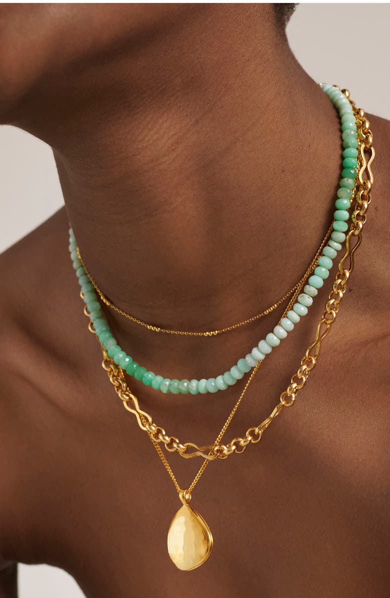 Monica Vinader GP Hope Chryoprase Beaded Necklace, Alternate, color, 