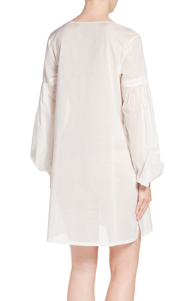 Natori Cebu Peasant Sleep Shirt, Alternate, color, Warm White