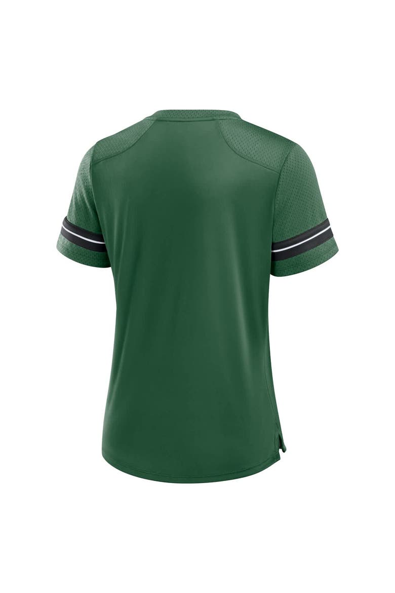 Women's Fanatics Green New York Jets Play Script Lace-Up T-Shirt, Alternate, color, Green