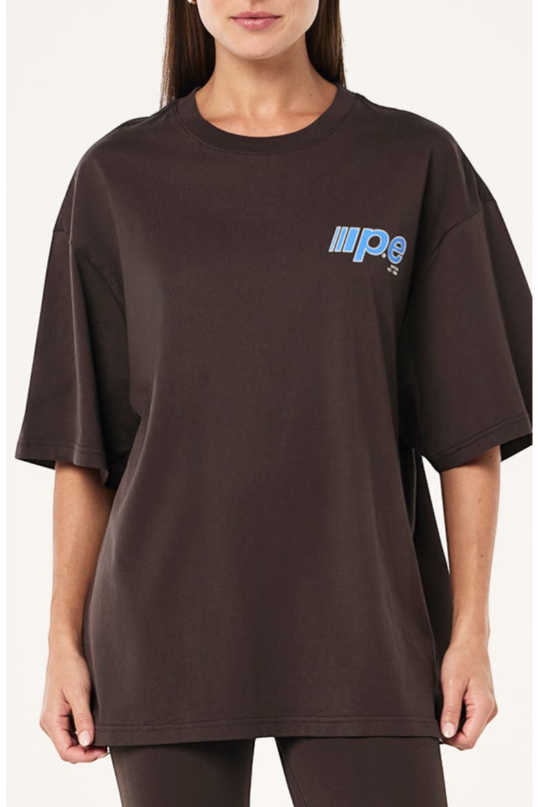 Glide Oversize Organic Cotton T-Shirt, Main, color, COFFEE