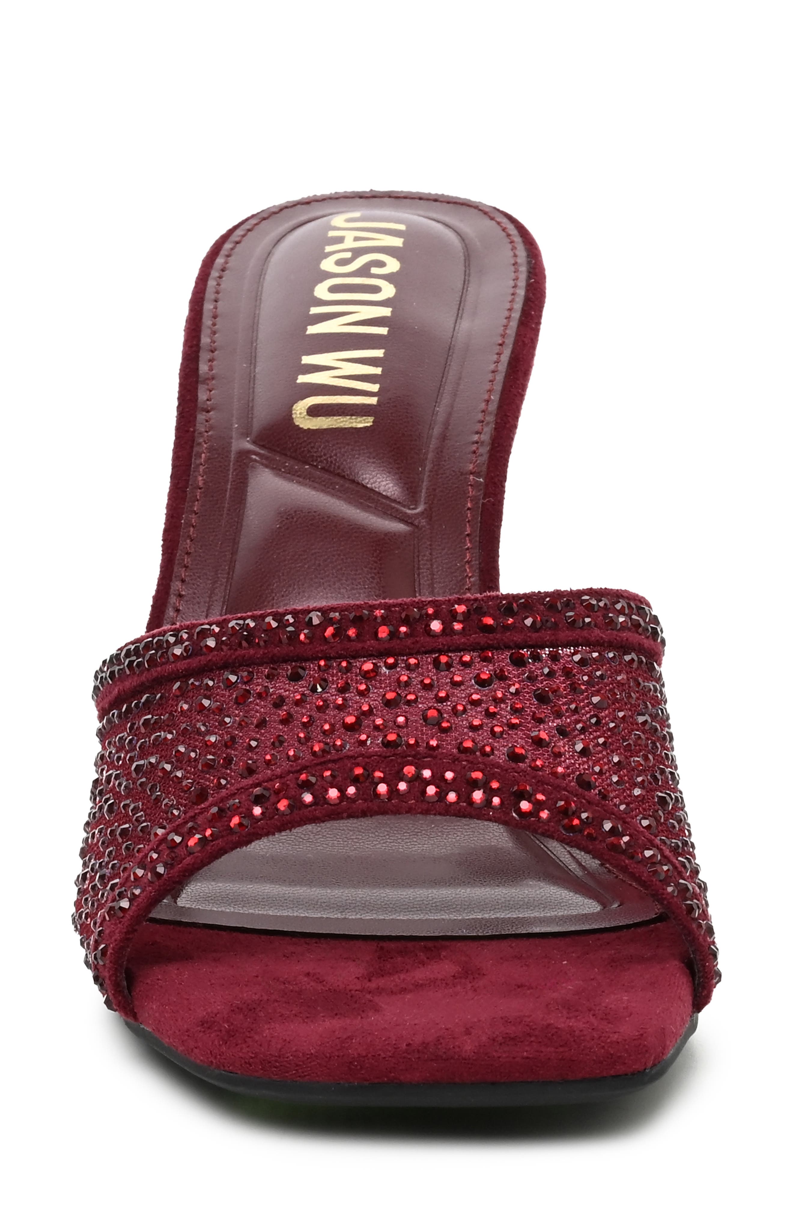 Rhinestone Slide Sandal, Alternate, color, BURGUNDY BLING