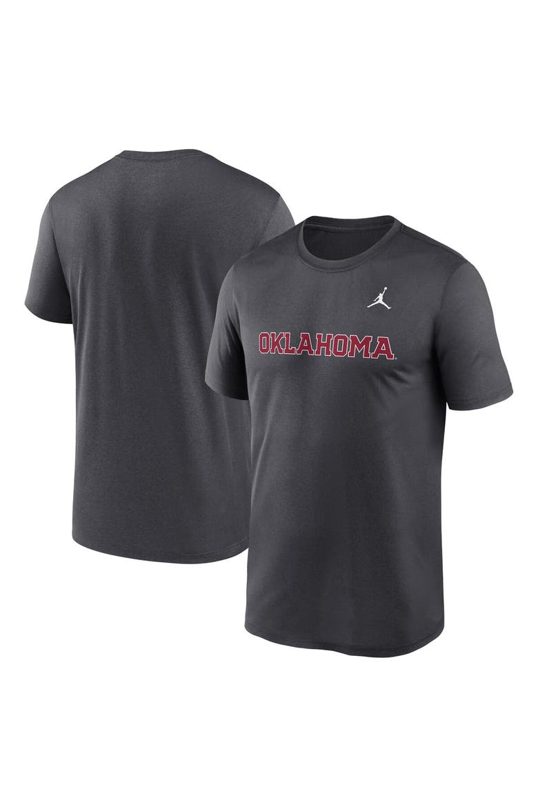 Men's Jordan Brand Anthracite Oklahoma Sooners Primetime Legend Wordmark T-Shirt, Main, color, Anthracite