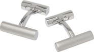 Link Up Silver Tone Bar Cufflinks