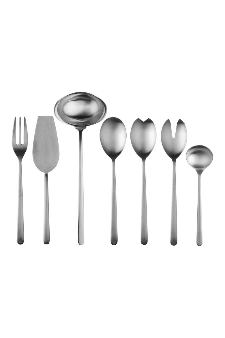 Linea Ice 7-Piece Serving Set, Main, color, STAINLESS STEEL