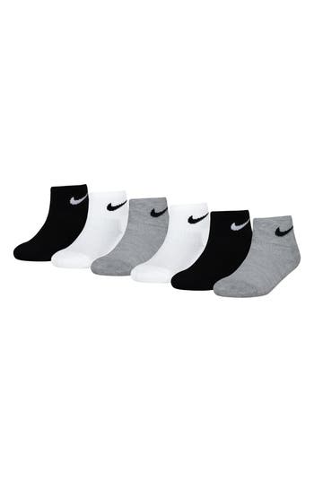Nike Kids' Swoosh Cushioned Ankle Socks In White D/g Heather