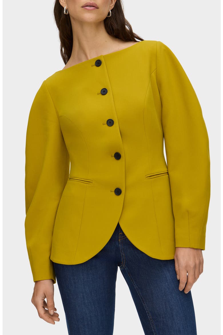 Artemis Barrel Sleeve Jacket, Alternate, color, MUSTARD