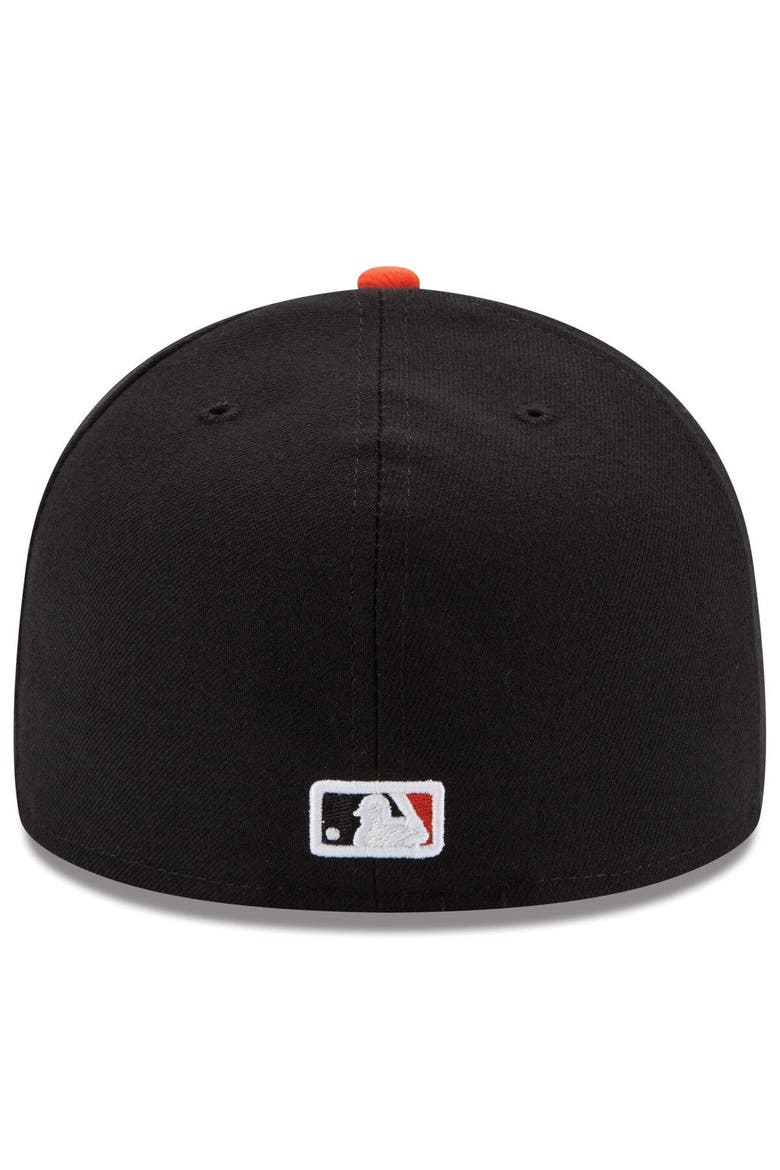 Men's New Era Black/Orange Baltimore Orioles Road Authentic Collection On-Field 59FIFTY Fitted Hat, Alternate, color, BLACK