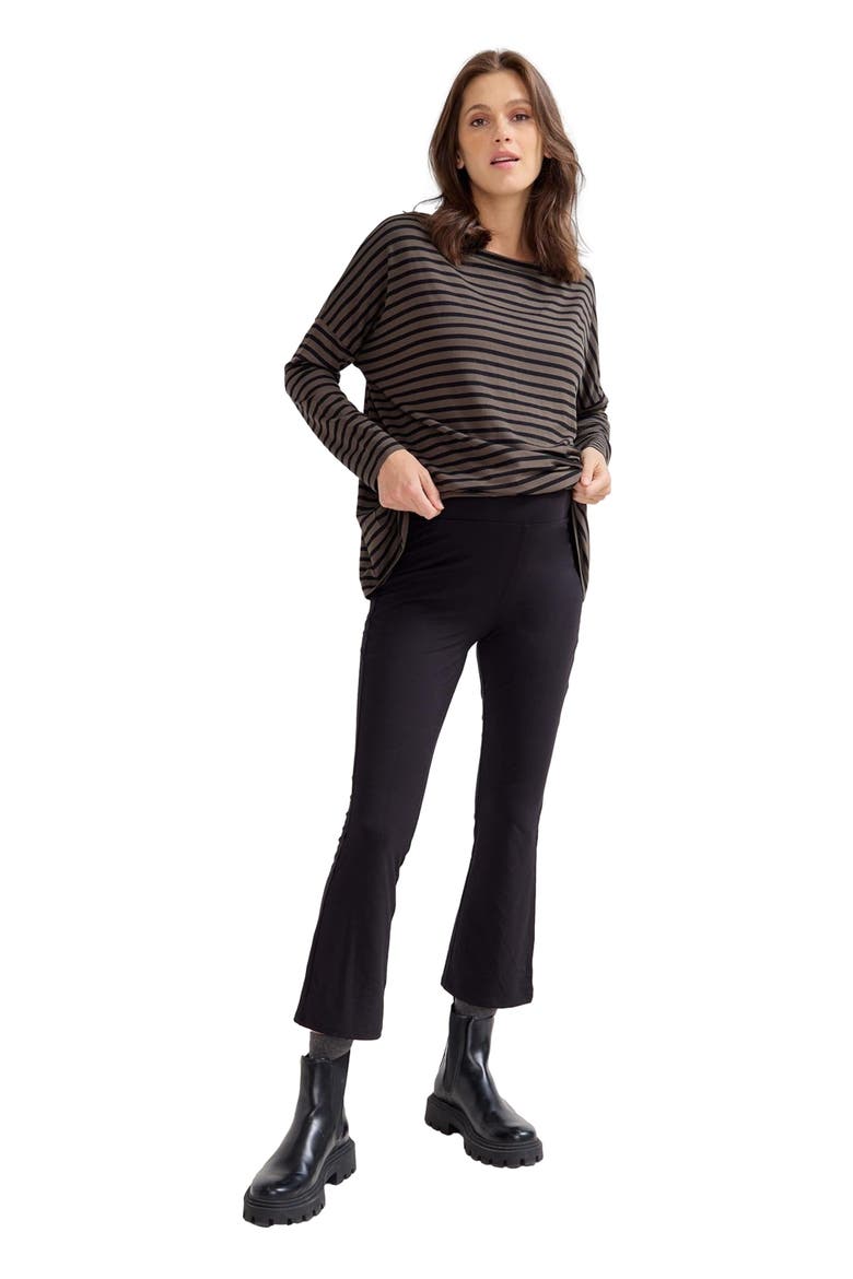 The Maternity Bodyflex Crop Flare Legging, Main, color, Black