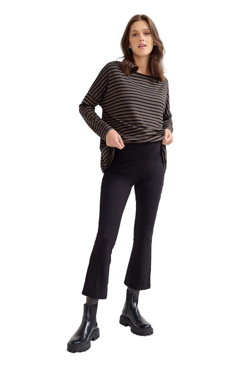 HATCH Collection The Maternity Bodyflex Crop Flare Legging, Main, color, Black