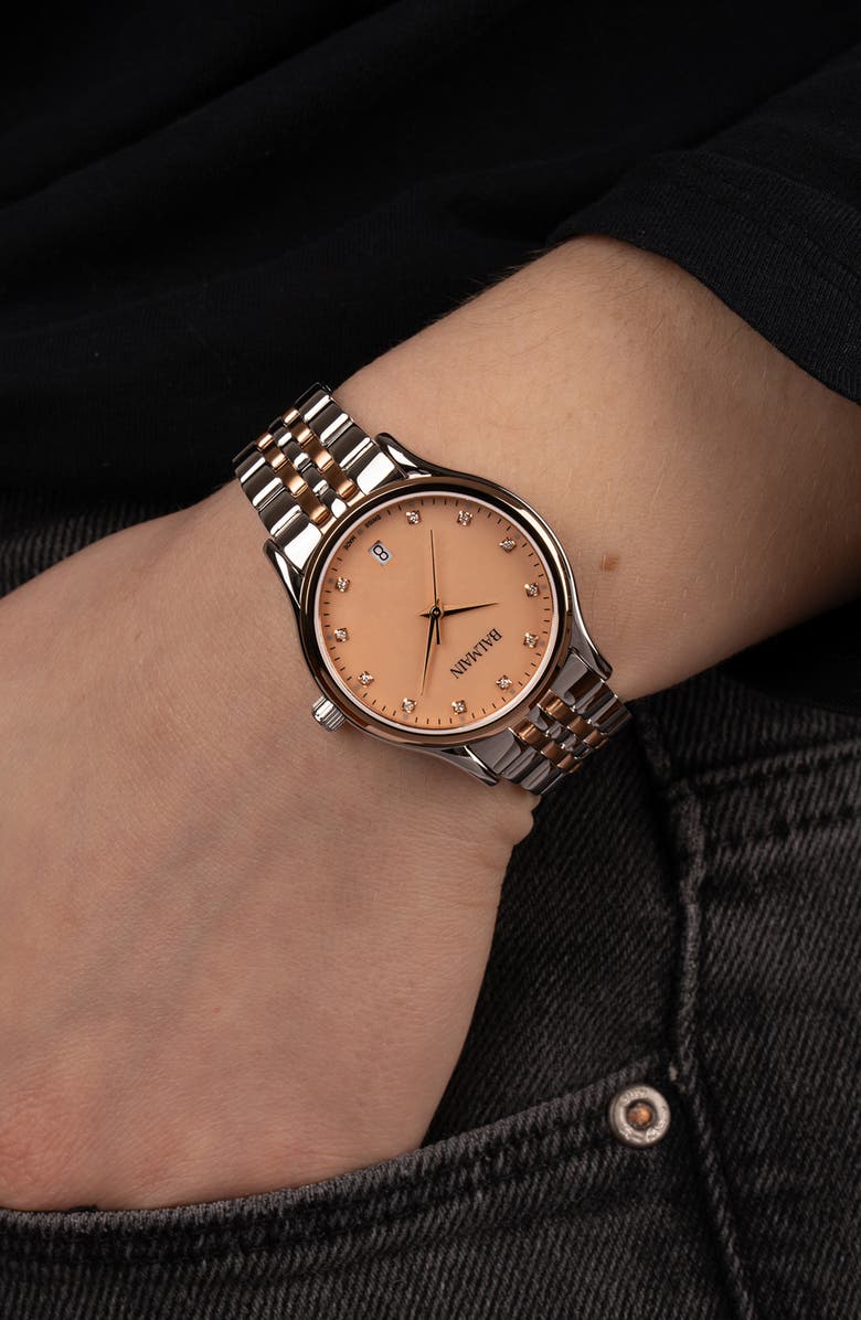 BALMAIN WATCHES Beleganza Diamond Bracelet Watch, 32mm, Alternate, color, Bicolor Stainless Steel And R