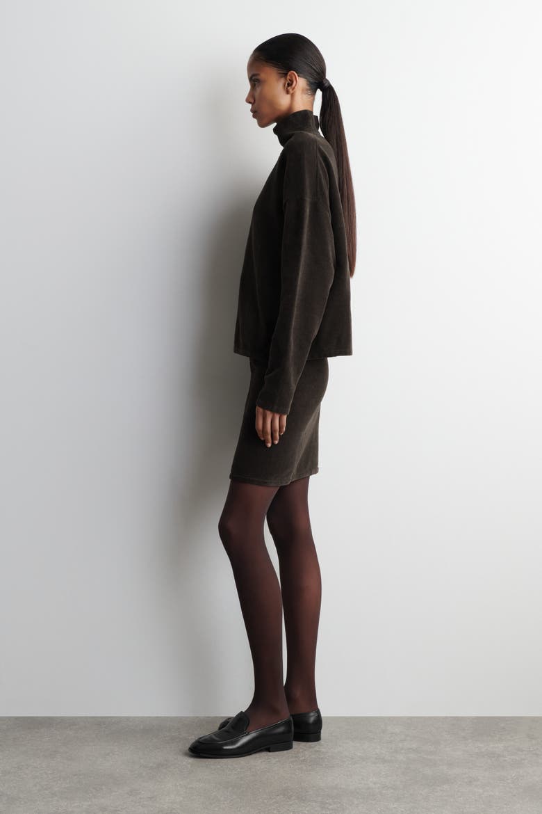Chenille Mini Skirt, Alternate, color, BROWN