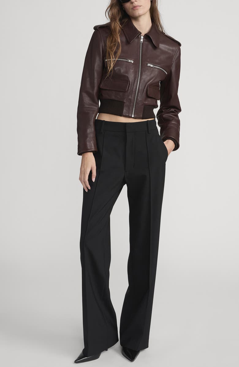 FRAME The Aviator Leather Jacket, Alternate, color, Americano