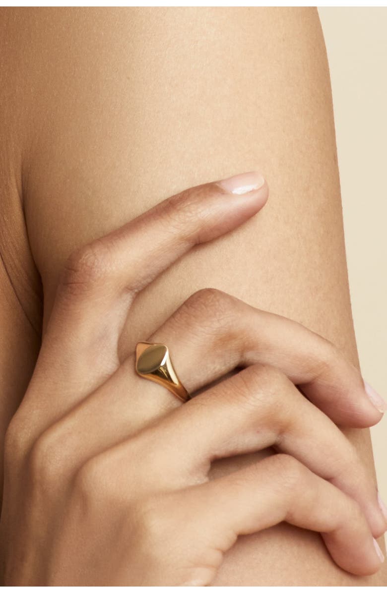 Oradina 14K Yellow Gold Florence Oval Signet Ring, Alternate, color, Yellow Gold