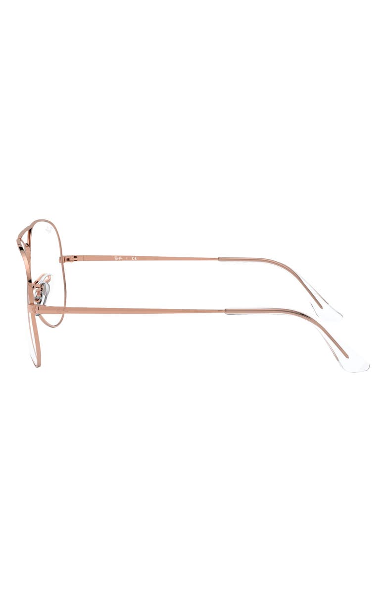 Ray-Ban 55mm Aviator Optical Glasses, Alternate, color, Shiny Rose Gold