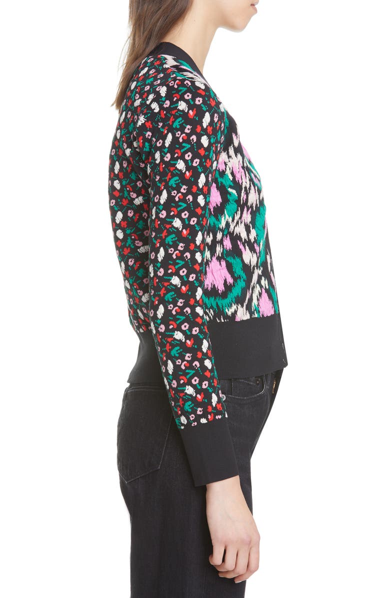 Marni Mixed Floral Jacquard Cardigan, Alternate, color,