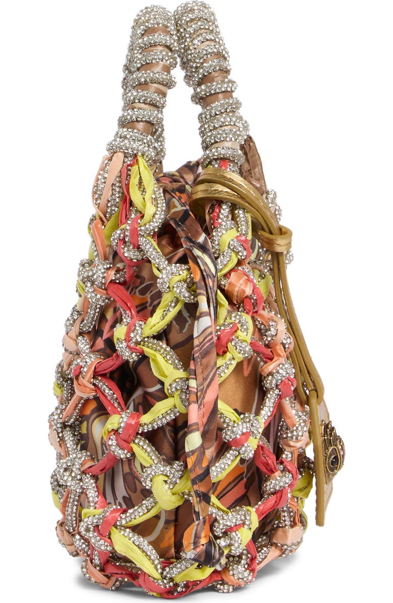 Kurt Geiger London Small Crystal Macramé Bag, Alternate, color, Open Brown