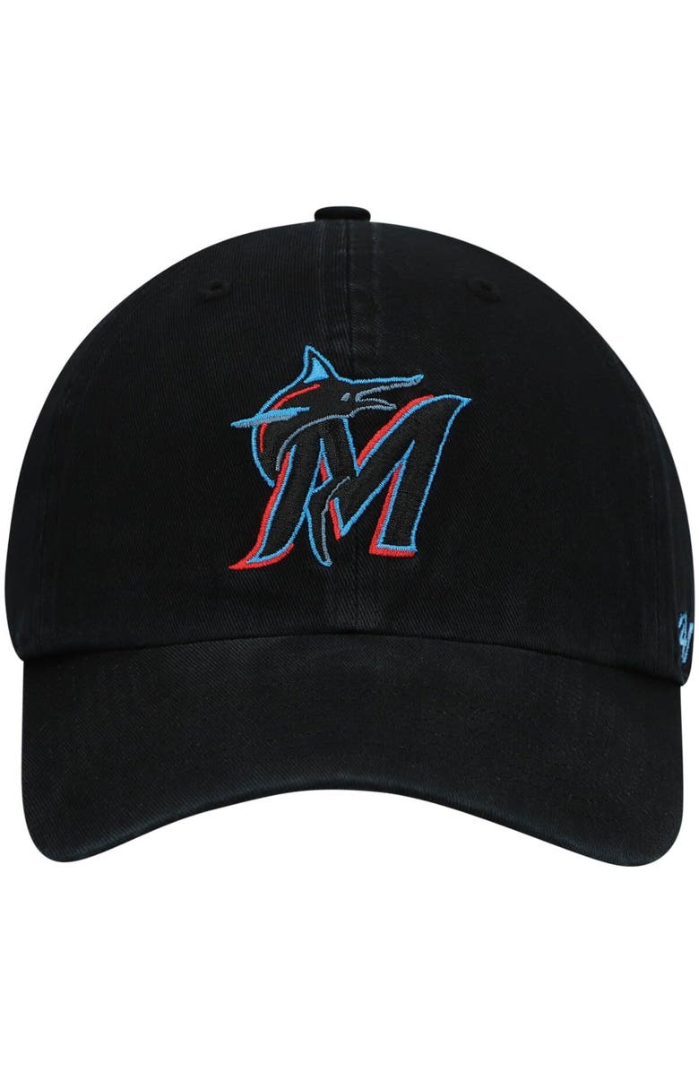 '47 Men's '47 Black Miami Marlins Clean Up Adjustable Hat, Alternate, color, Black