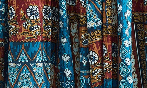 Shop Talisman The Label Twighlight Patchwork Print Cotton Maxi Skirt