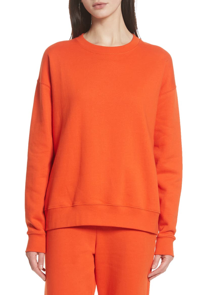 Lia Crewneck Sweatshirt, Main, color, TANGERINE