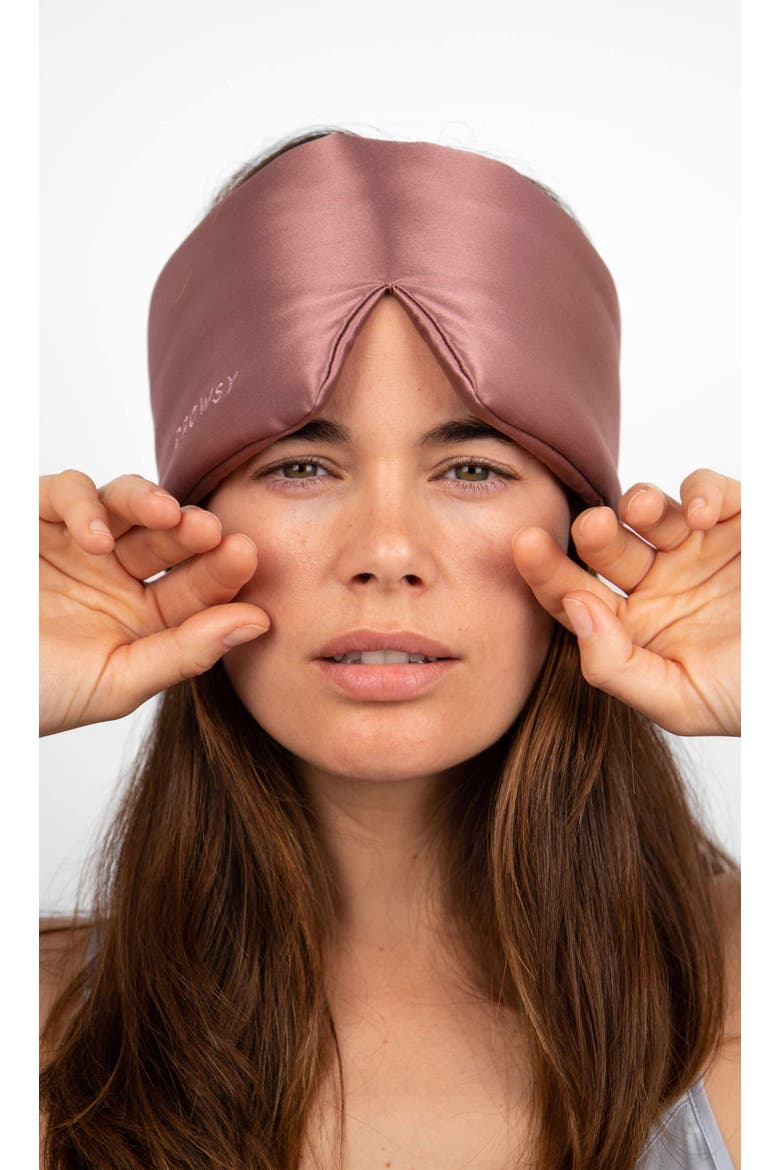 Silk Sleep Mask, Alternate, color, Damask Rose