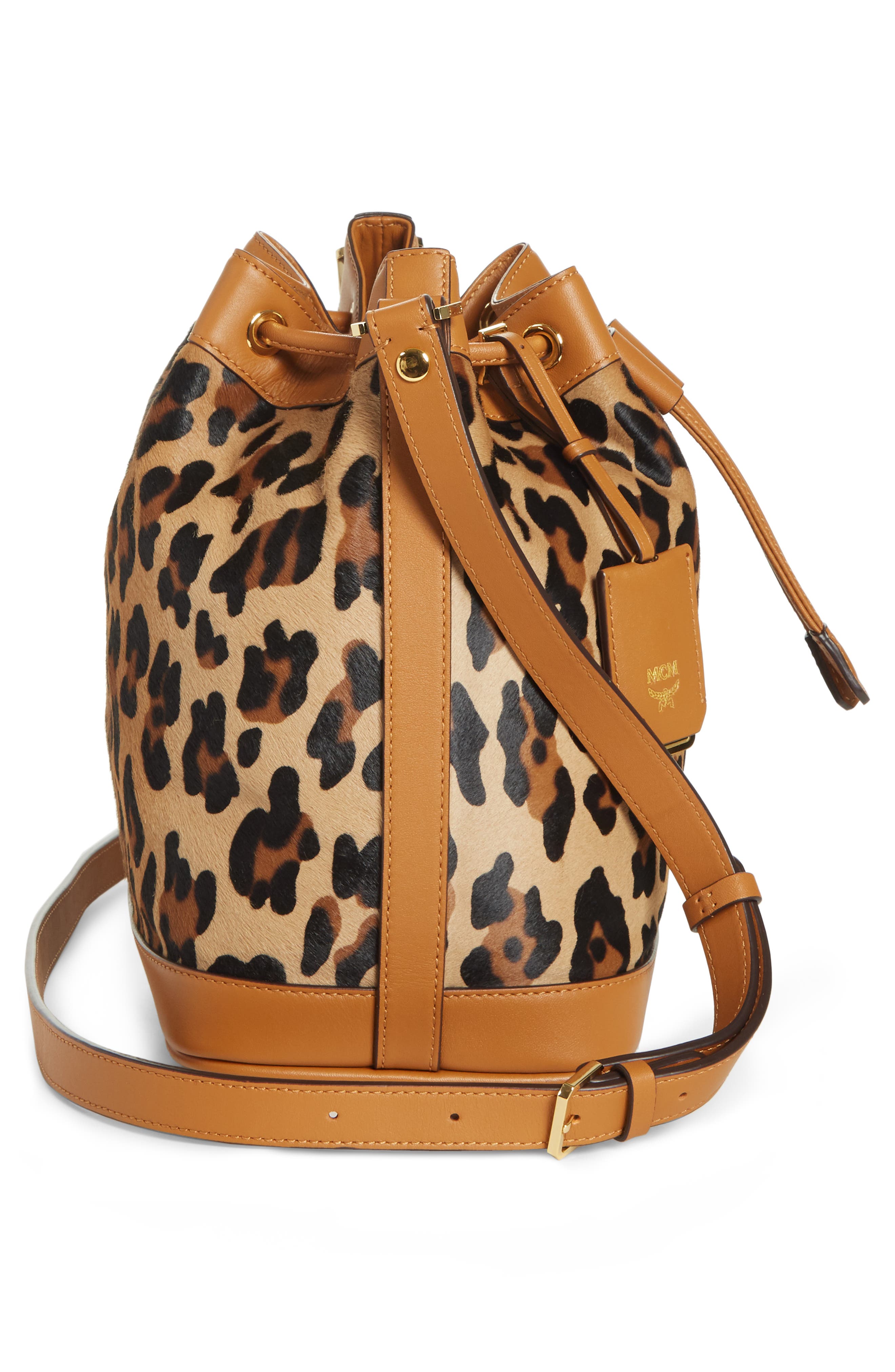 Small Drawstring Bag (Nordstrom Exclusive), Alternate, color, LEOPARD