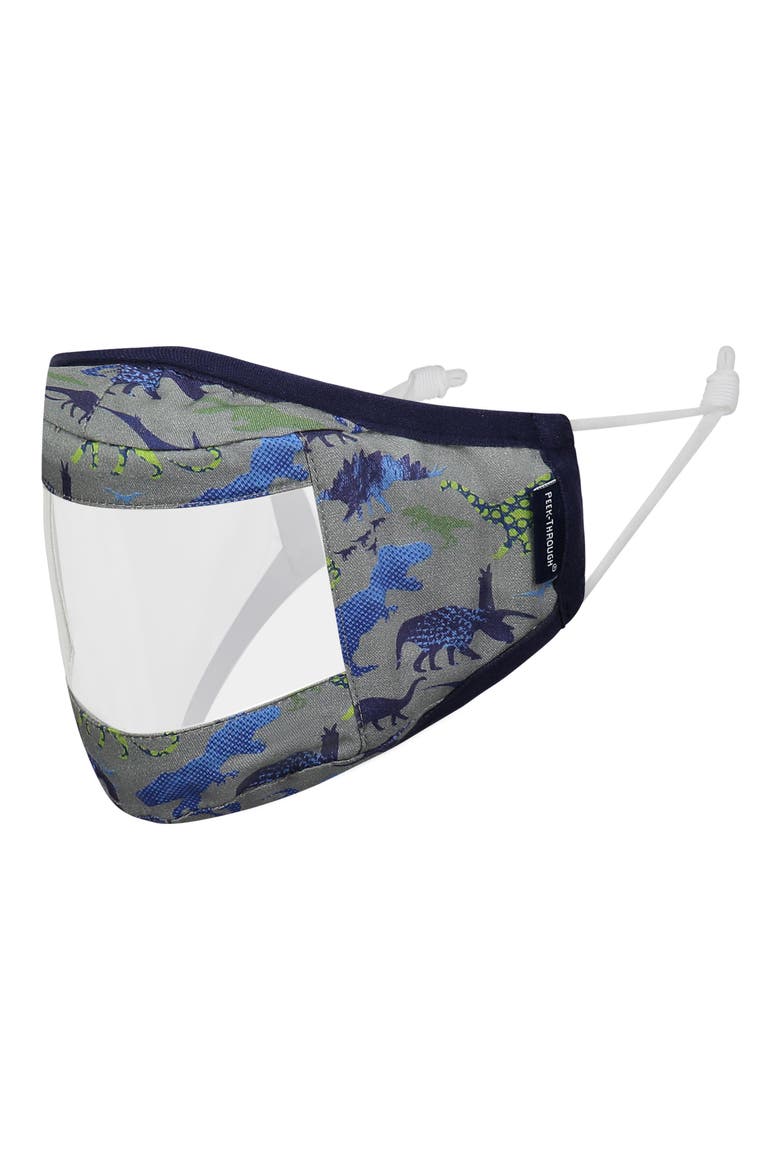 Kids' 3-Pack Clear Front Masks, Alternate, color, NAVY SPACE