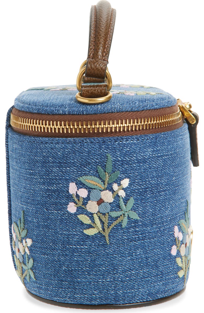 Valentino Garavani VLOGO Signature Embroidered Vanity Case, Alternate, color, Blue Multi