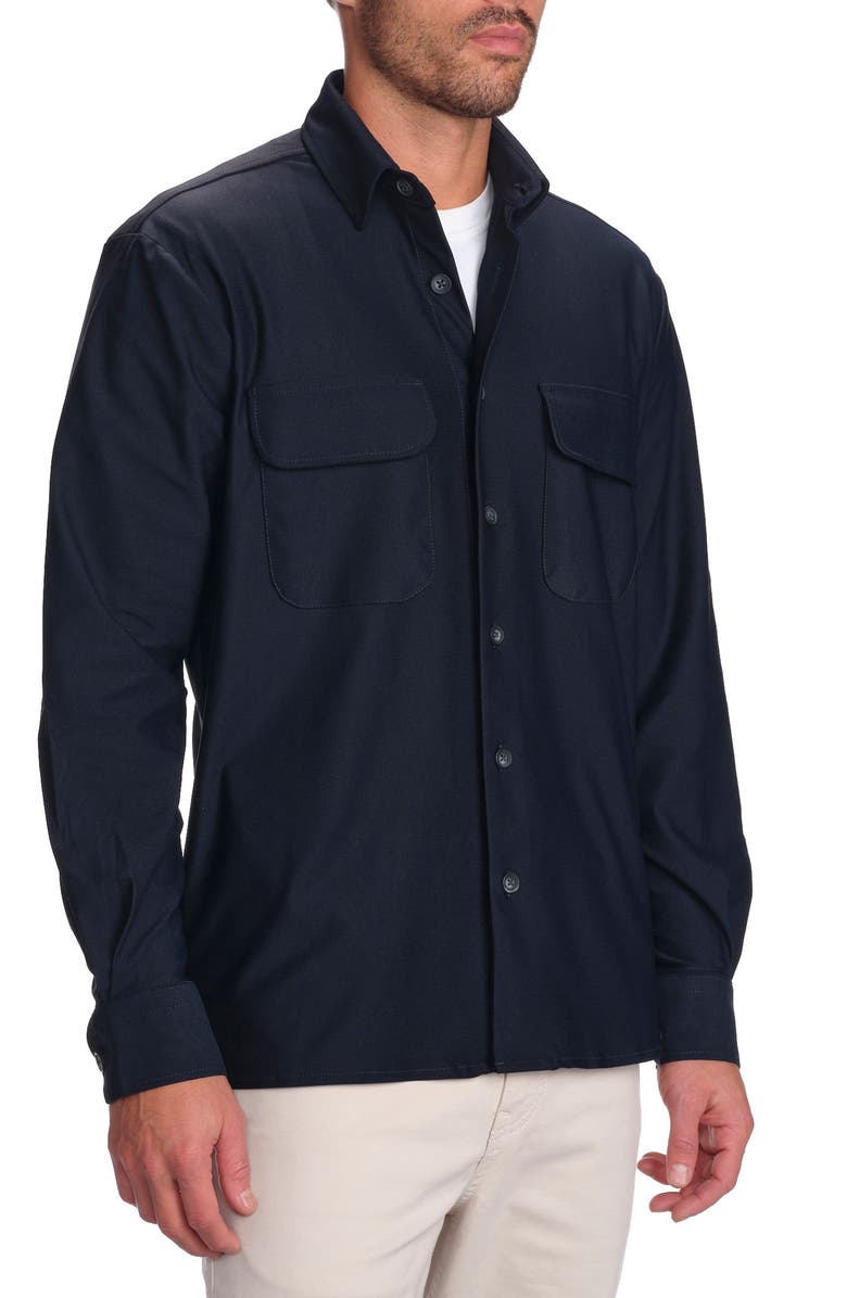 STUDIO GARNET LOS ANGELES 4-Way Stretch Performance Overshirt, Alternate, color, Navy