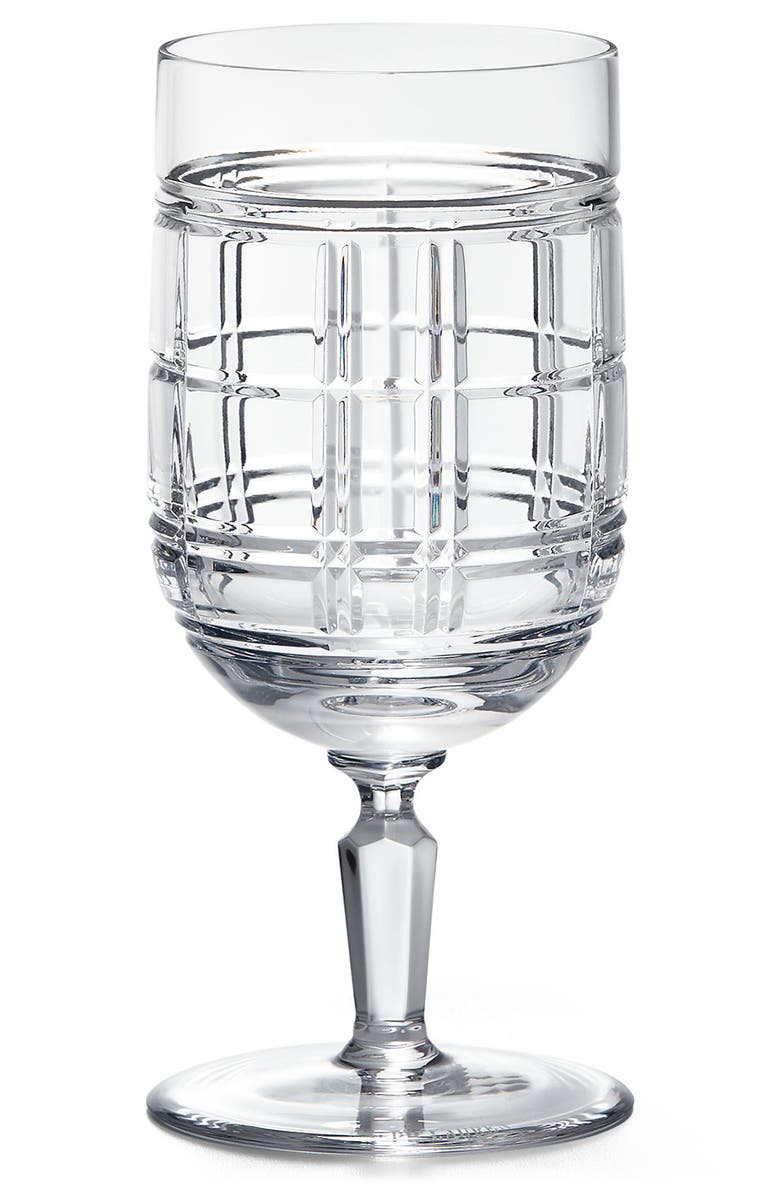 Ralph Lauren Hudson Plaid Crystal Goblet, Main, color,