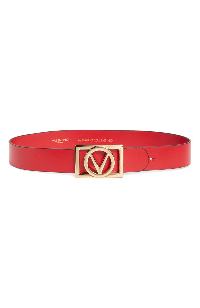 VALENTINO BY MARIO VALENTINO Dolly Fuego Leather Belt, Main, color, Fuego