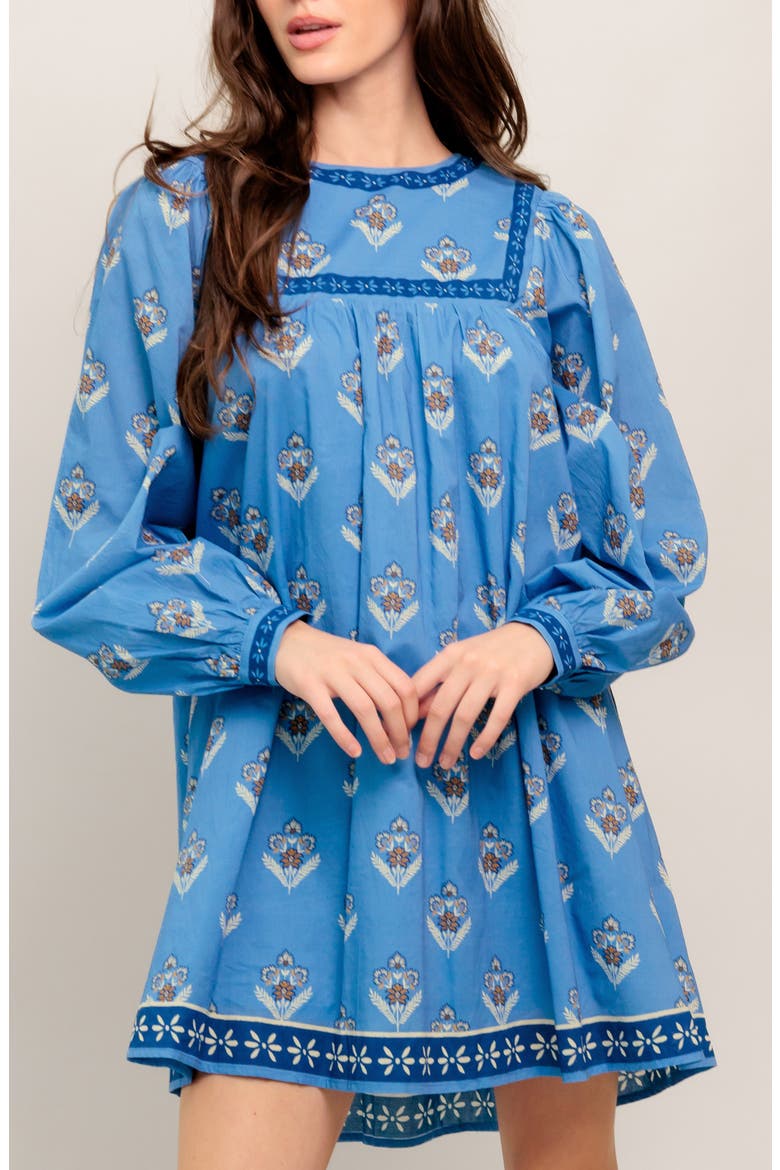 Long Sleeve Minidress, Alternate, color, BLUE