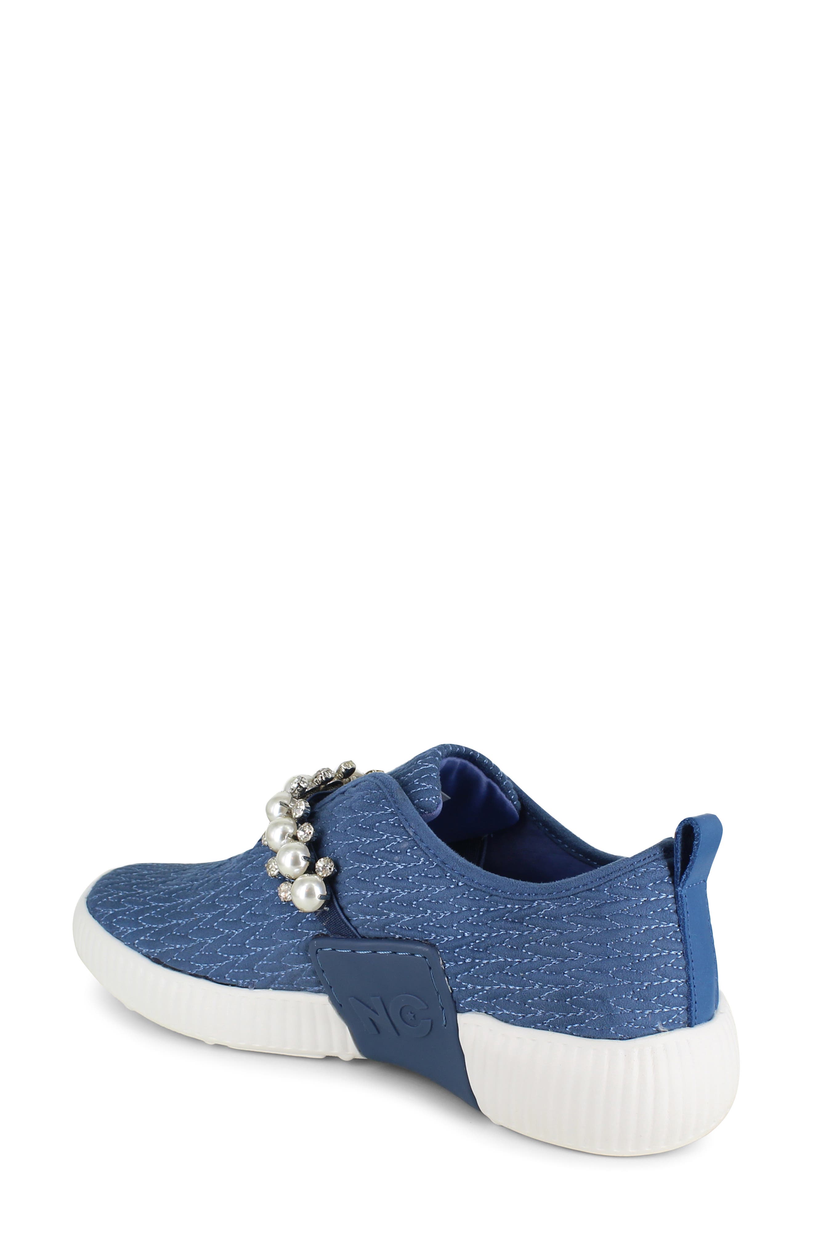 Kenzey Embellished Slip-On Sneaker, Alternate, color, BLUE SUEDE