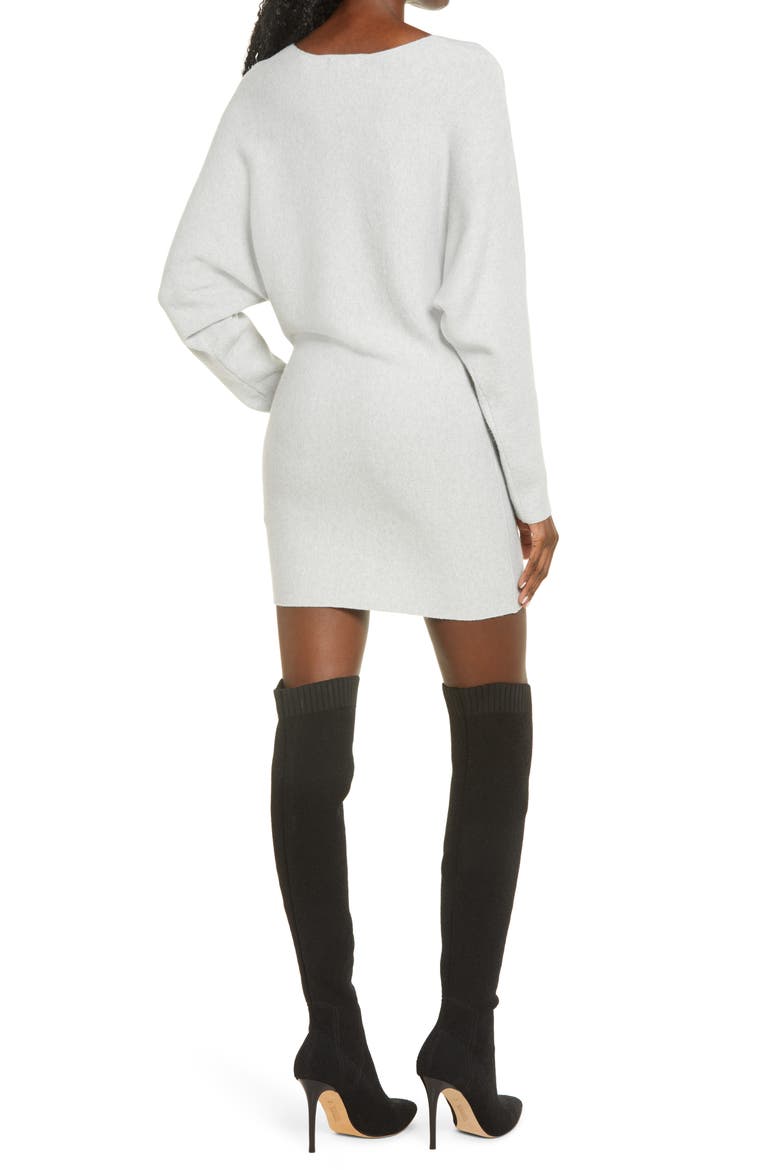 Long Sleeve Dolman Sweater Minidress, Alternate, color, GREY LIGHT HEATHER