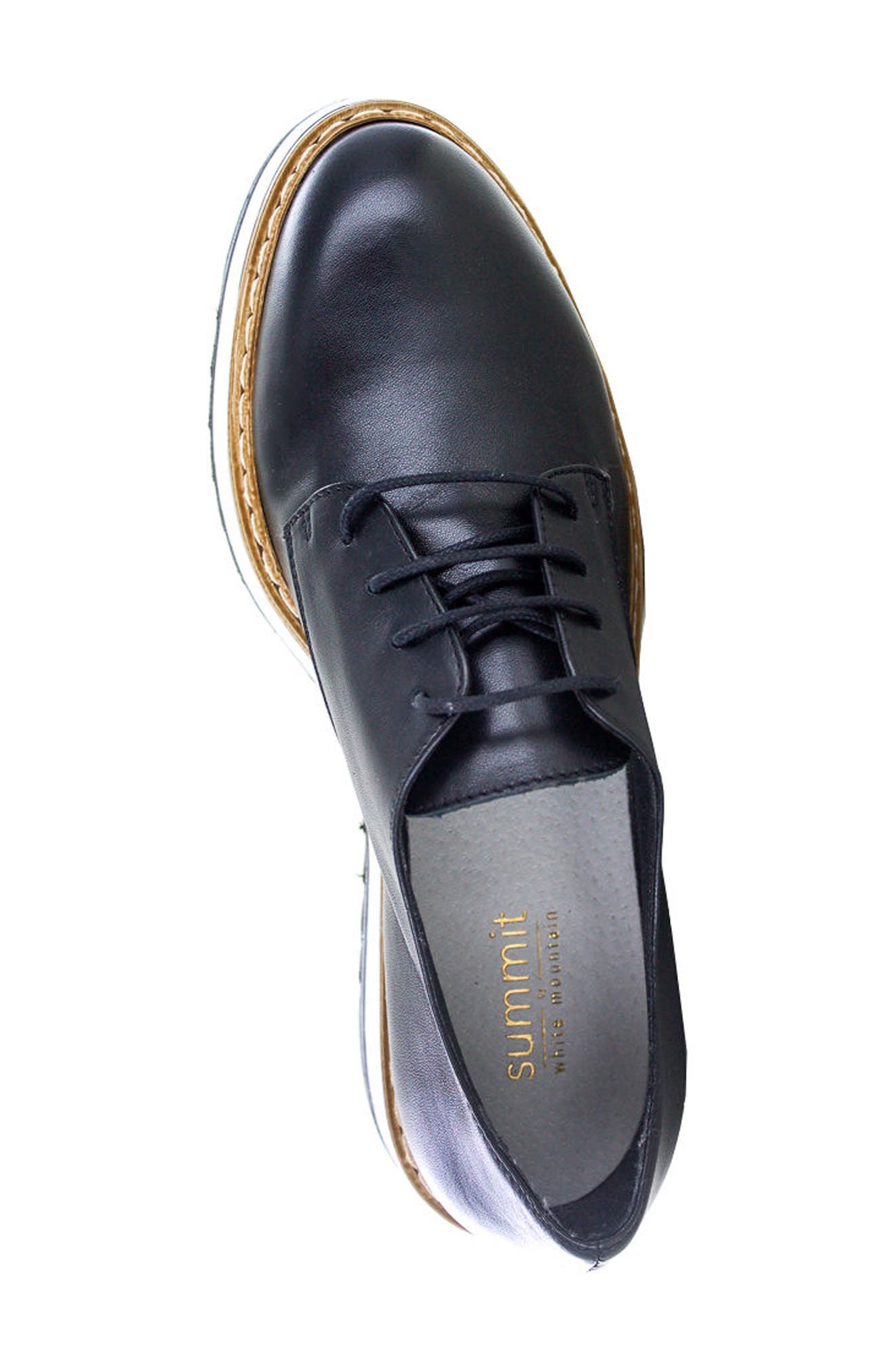by White Mountain Belinda Platform Oxford, Alternate, color, BLACK LEATHER