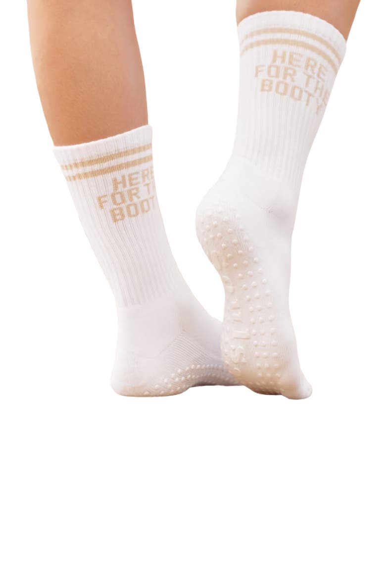Here for the Booty Grip Socks, Alternate, color, White