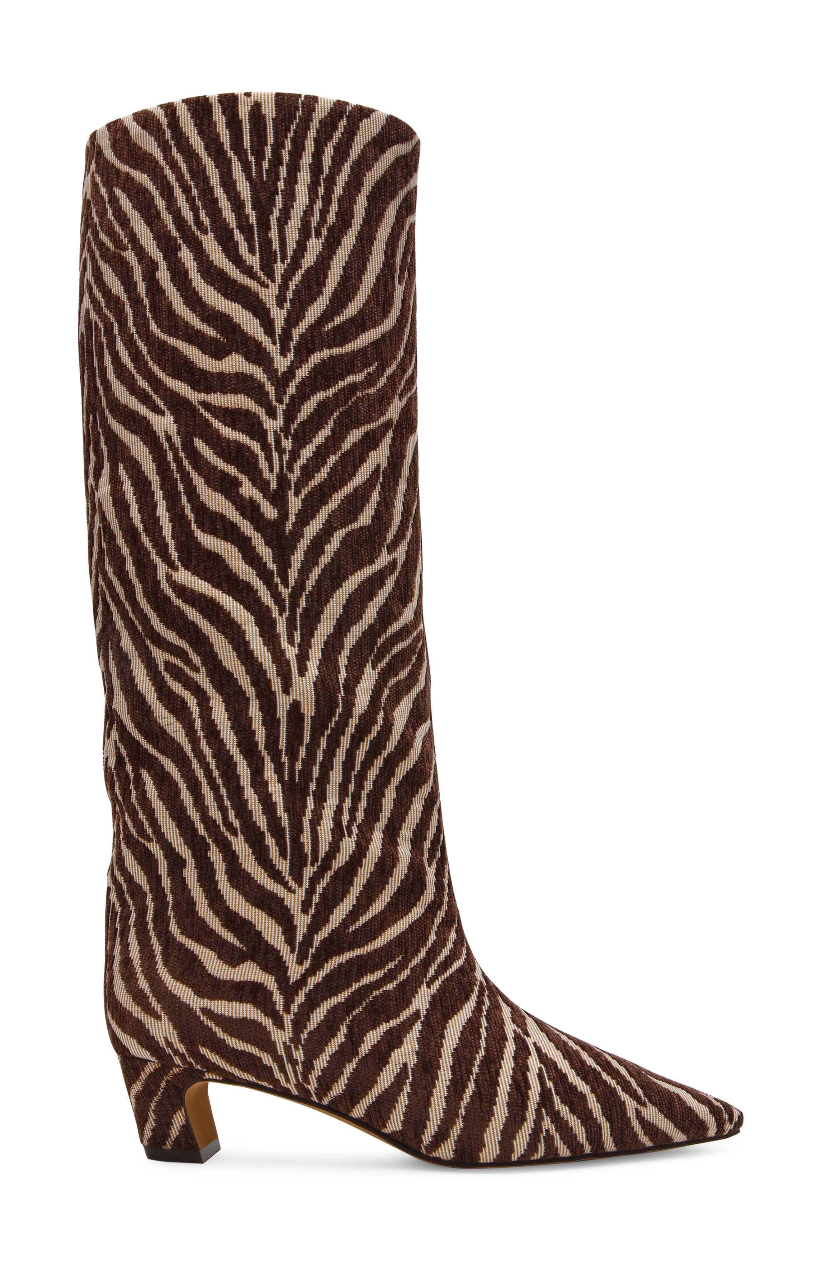 Brax Pointed Toe Boot, Alternate, color, ZEBRA