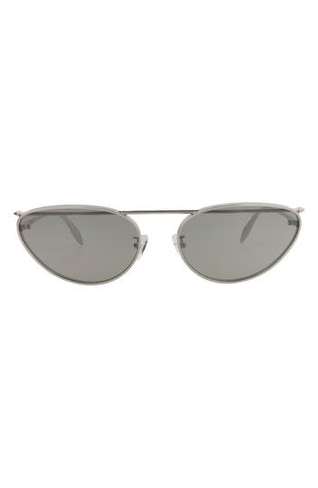 Alexander Mcqueen Mcqueen 62mm Cat Eye Sunglasses In Silver