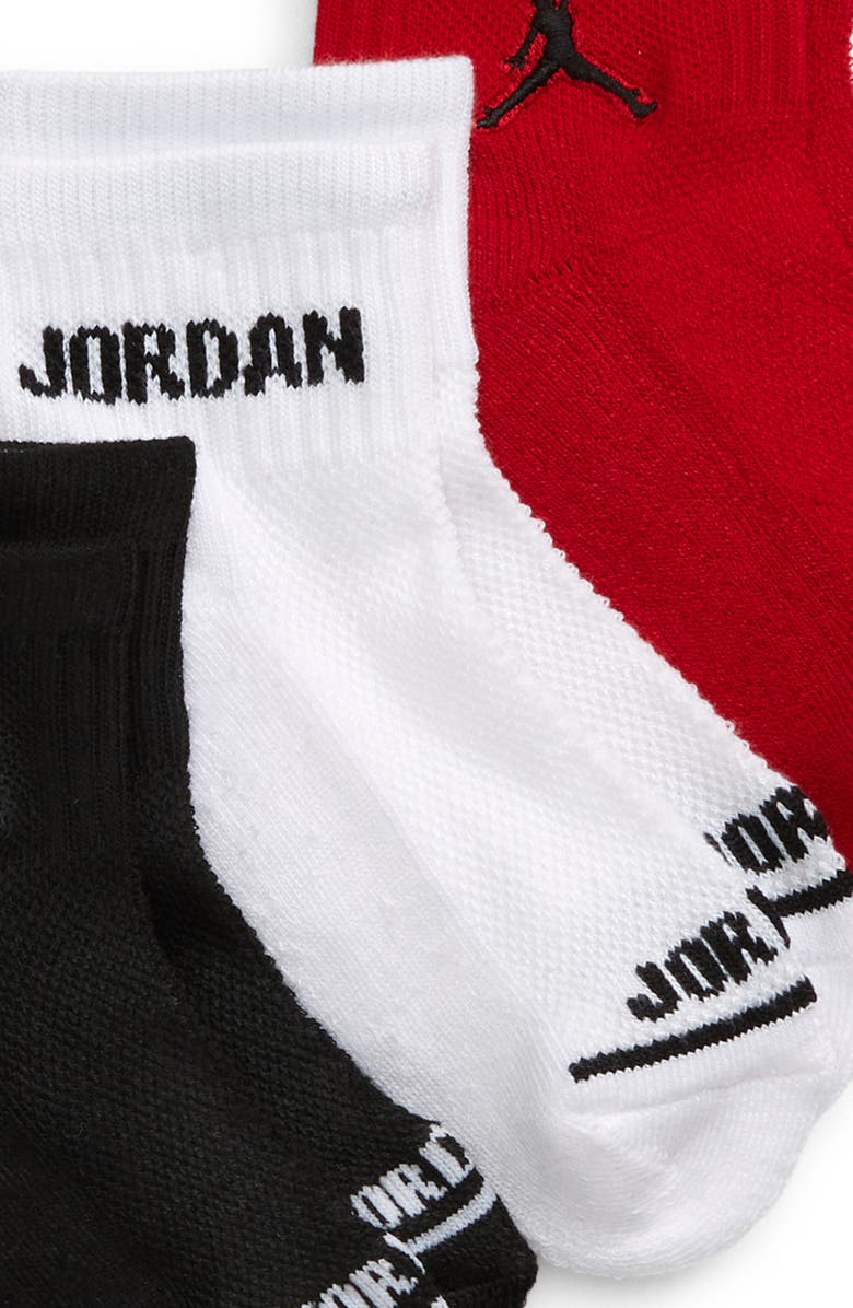 Jordan Kids' 6-Pack Jordan Legend Assorted Ankle Crew Socks, Alternate, color, Rk2 Gym Red / Black