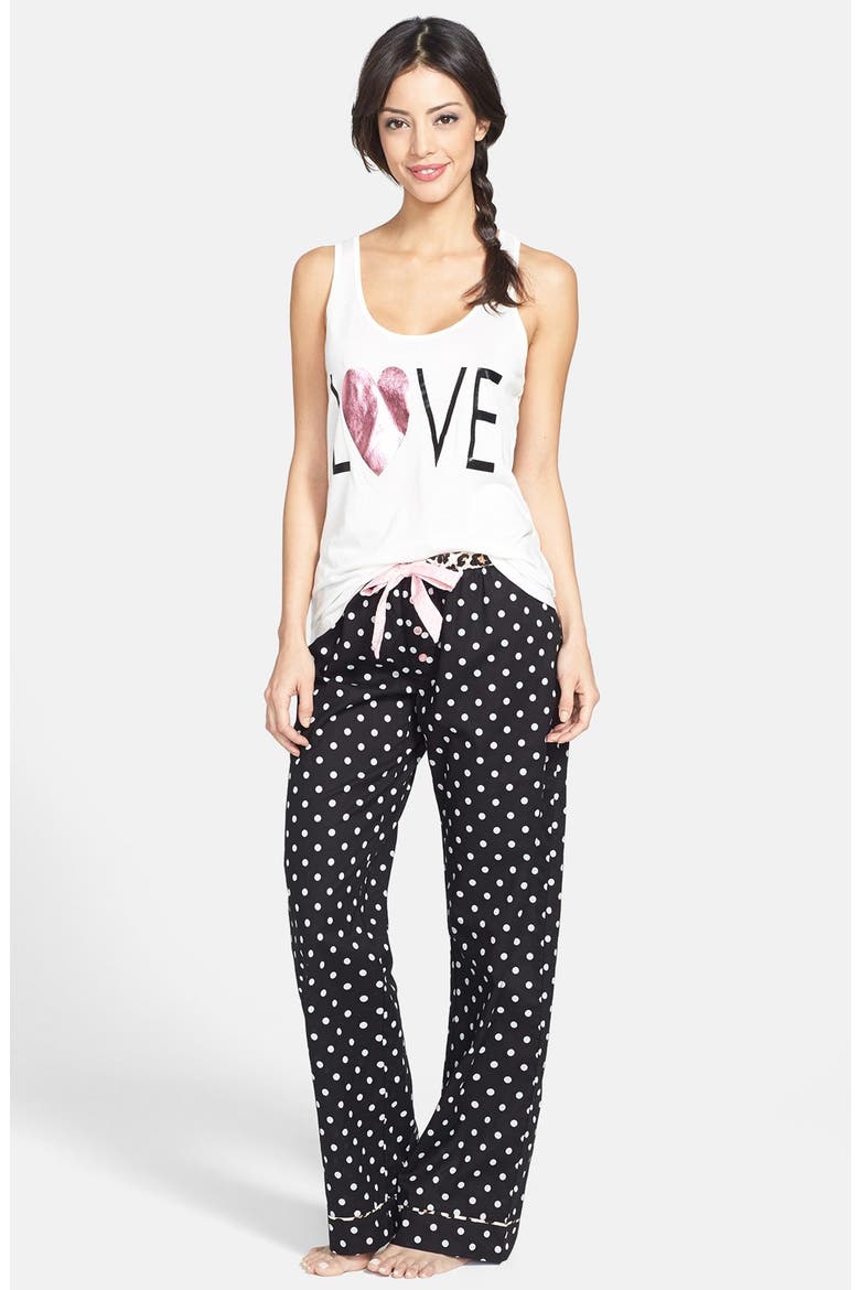 'Love' Pants, Alternate, color, BLACK