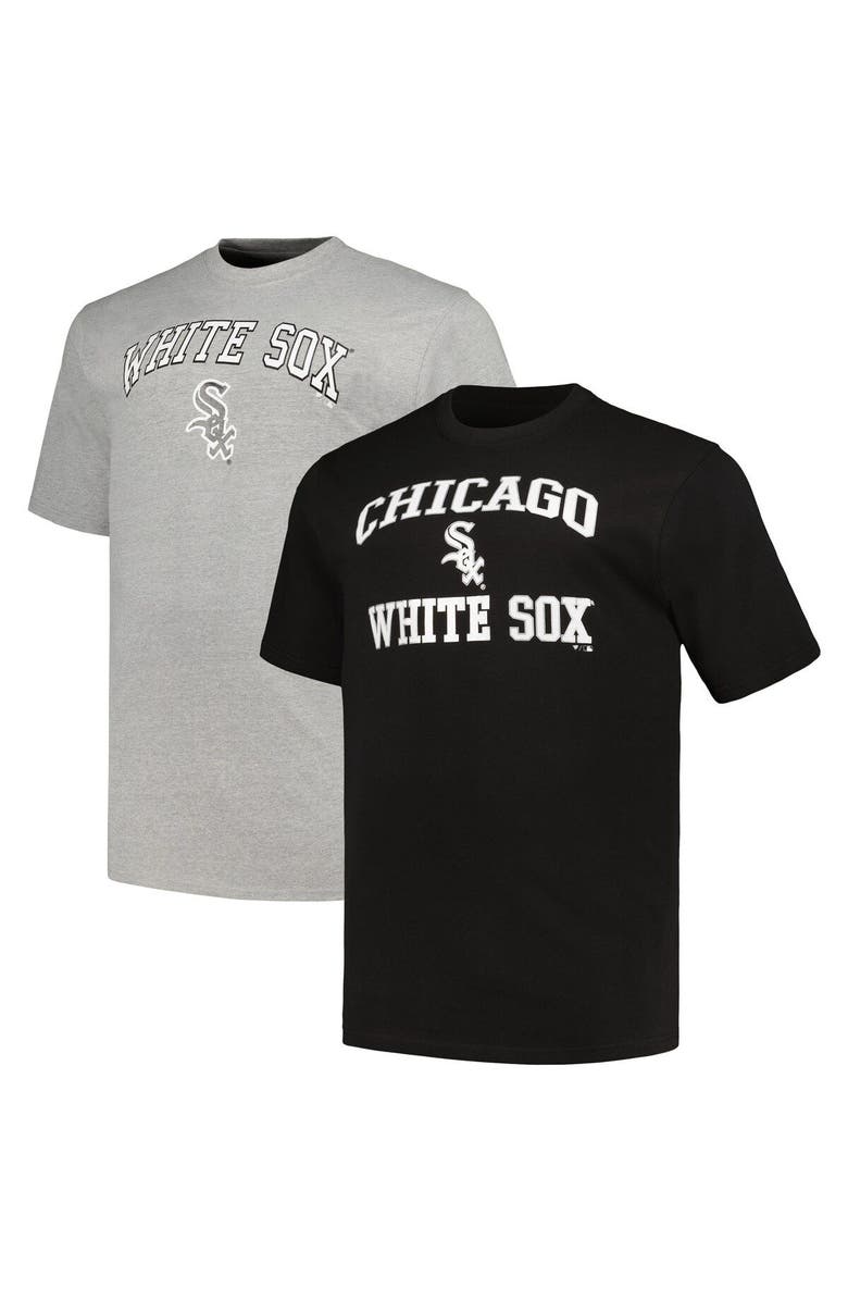 PROFILE Men's Profile Black/Heather Gray Chicago White Sox Big & Tall T-Shirt Combo Pack, Main, color, Black