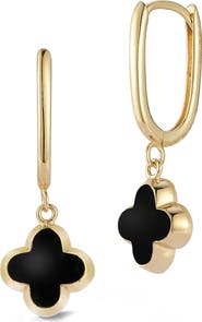 Ember Fine Jewelry 14K Clover Huggie Hoop Earrings